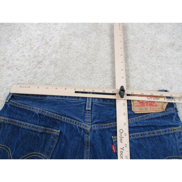 Levis 501xx Jeans Mens 36 Blue Denim Straight Leg Button Fly Cotton Casual 36x33 - Picture 9 of 16